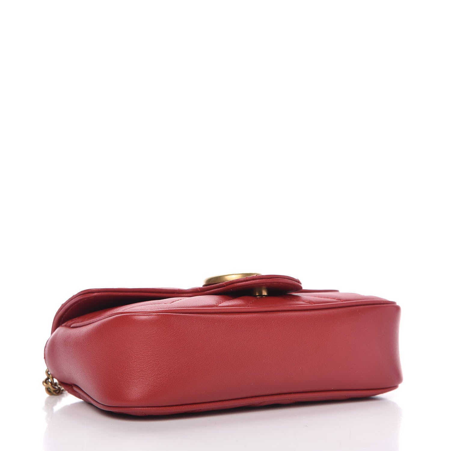 Gucci Calfskin Matelasse Super Mini GG Marmont Shoulder Bag Hibiscus Red 5 of 11