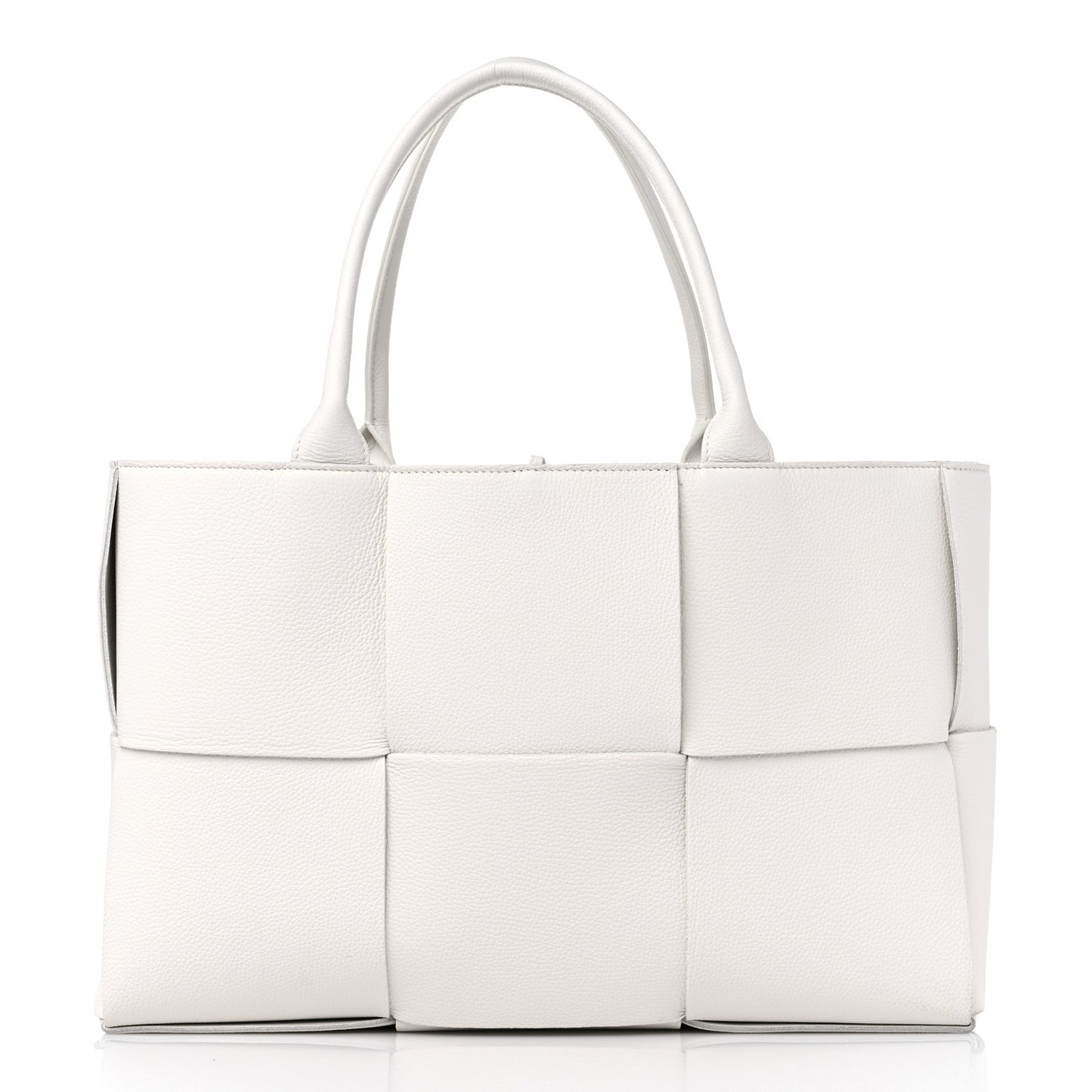 Nappa Maxi Intrecciato Medium Arco Tote White