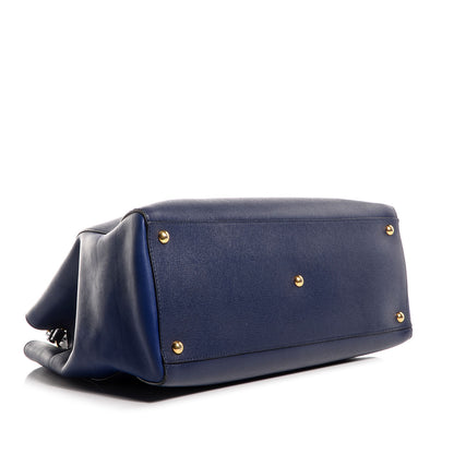 Fendi Vitello Elite Regular 2Jours Tote Blue 4 of 10