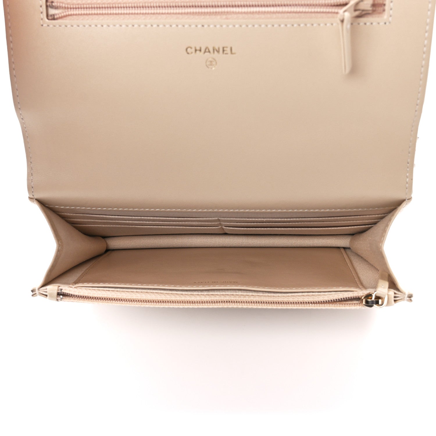 Chanel Lambskin Quilted Chanel 19 Wallet On Chain WOC Beige 5 of 12