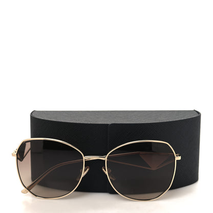 Prada Metal Symbole Triangle Logo Sunglasses SPR57Y Anthracite Gray Cammeo Beige 8 of 8