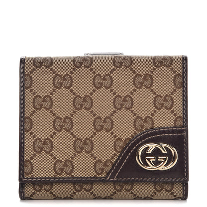 Gucci Monogram New Britt French Wallet Dark Brown 1 of 8