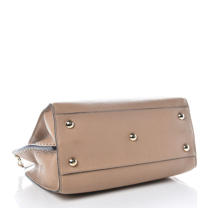 Valentino Garavani Pebbled Calfskin Rockstud Double Handle Tote Camel Rose 4 of 13