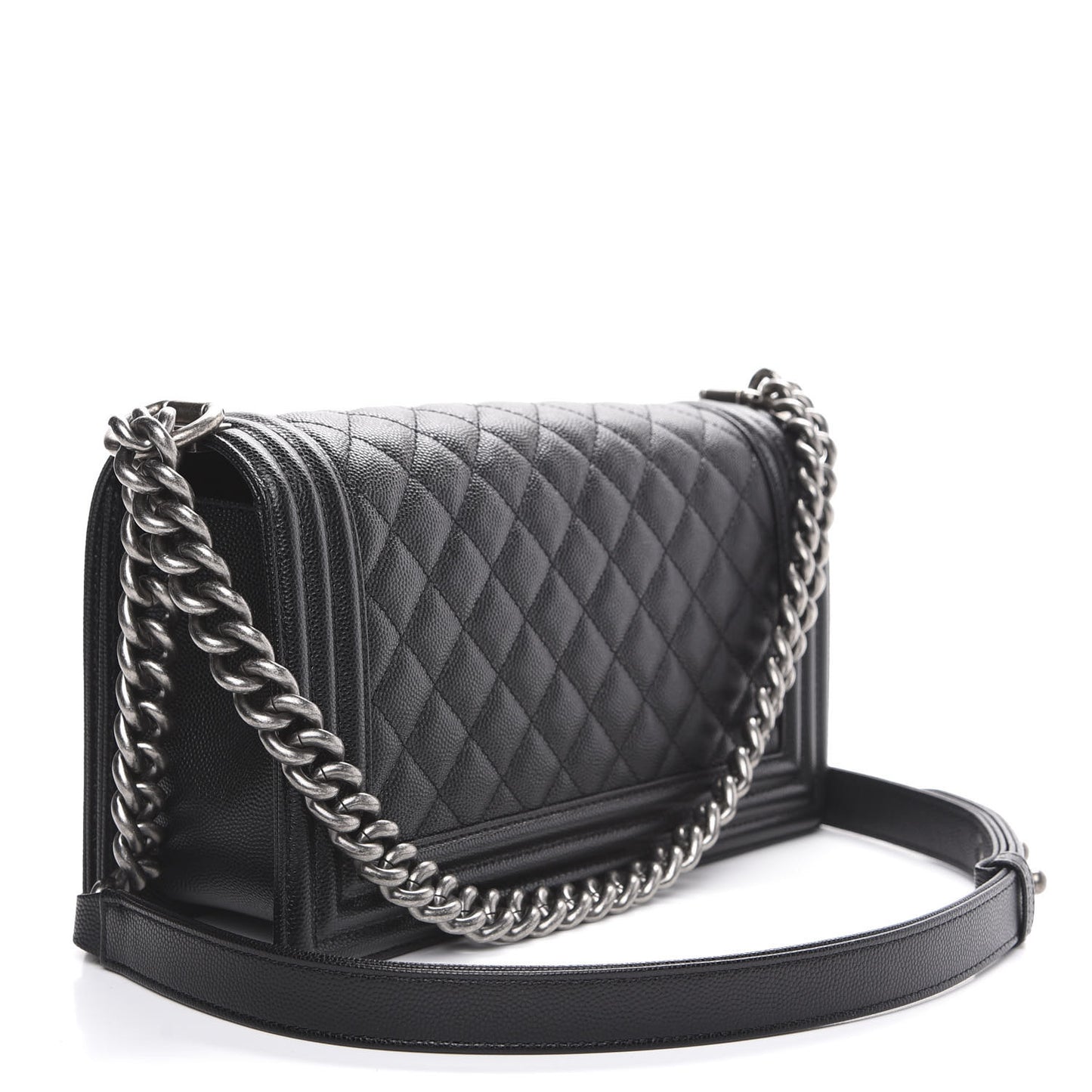 Caviar Quilted Medium Boy Flap Black