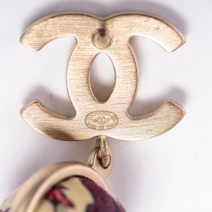 Chanel Enamel CC Camellia Drop Earrings White Gold 4 of 4