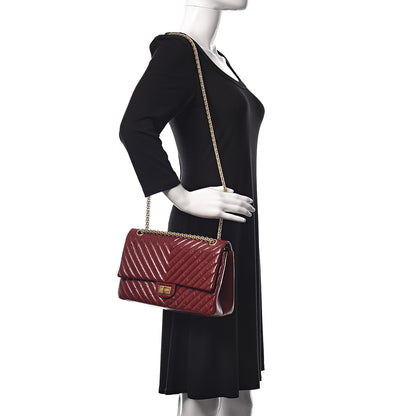 Chanel Aged Calfskin Chevron Quilted 2.55 Reissue 226 Flap Red 2 of 10