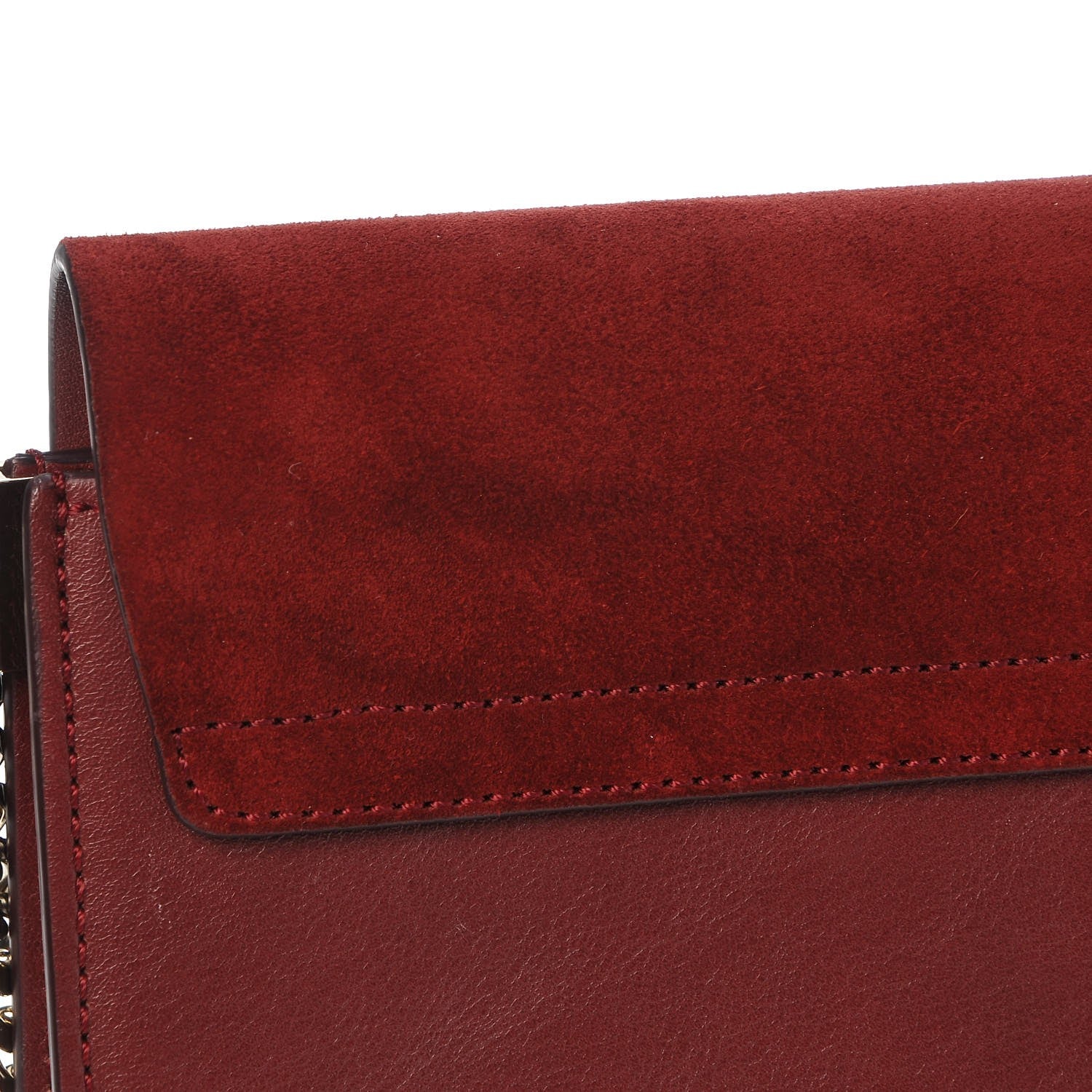 Chloe Suede Calfskin Faye Clutch Plum Purple 9 of 10