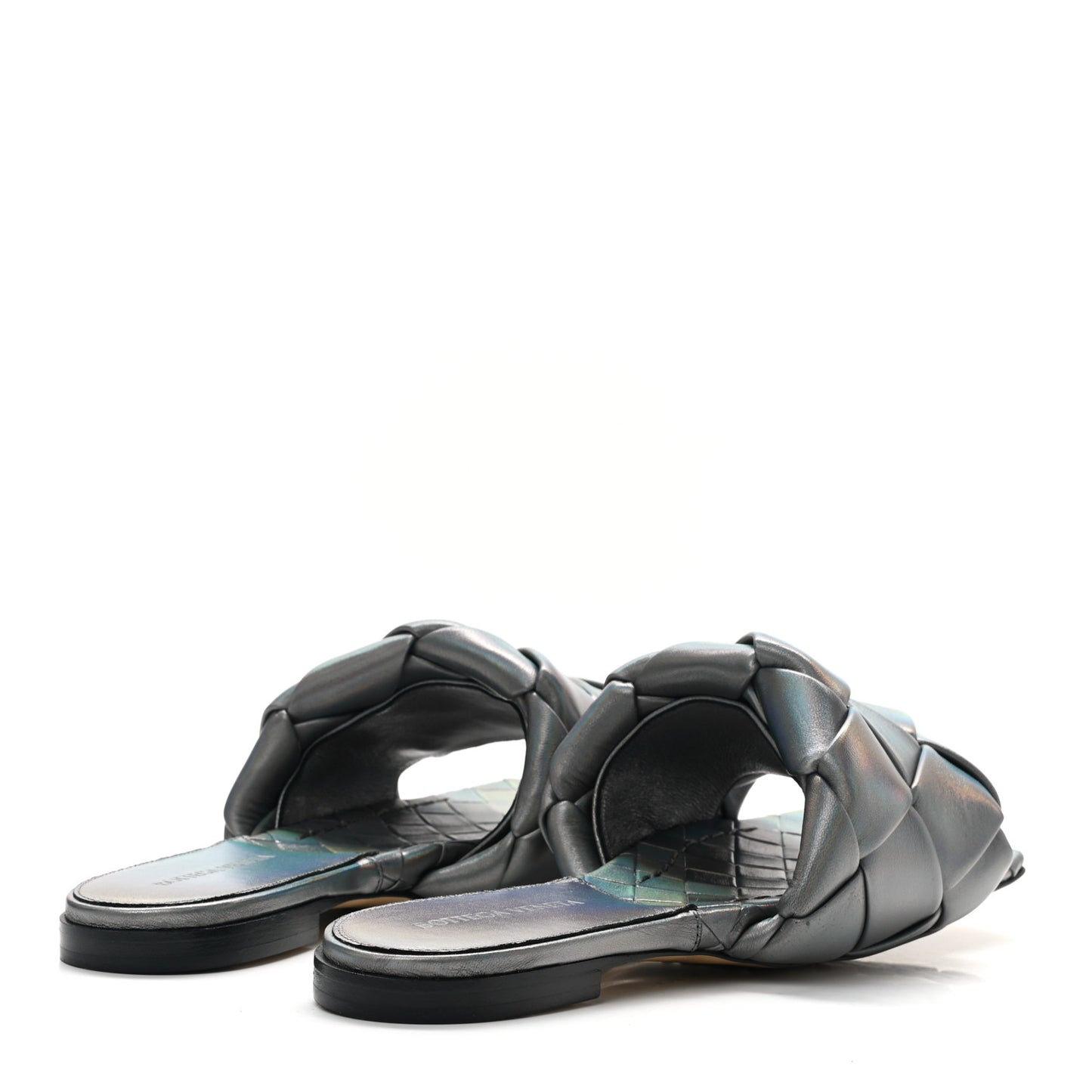 Laser Nappa Maxi Intrecciato Lido Flat Sandals 37.5 Oyster