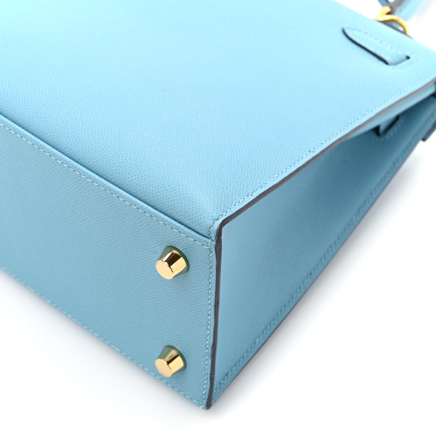 Madame Calfskin Kelly Sellier 25 Bleu Du Nord