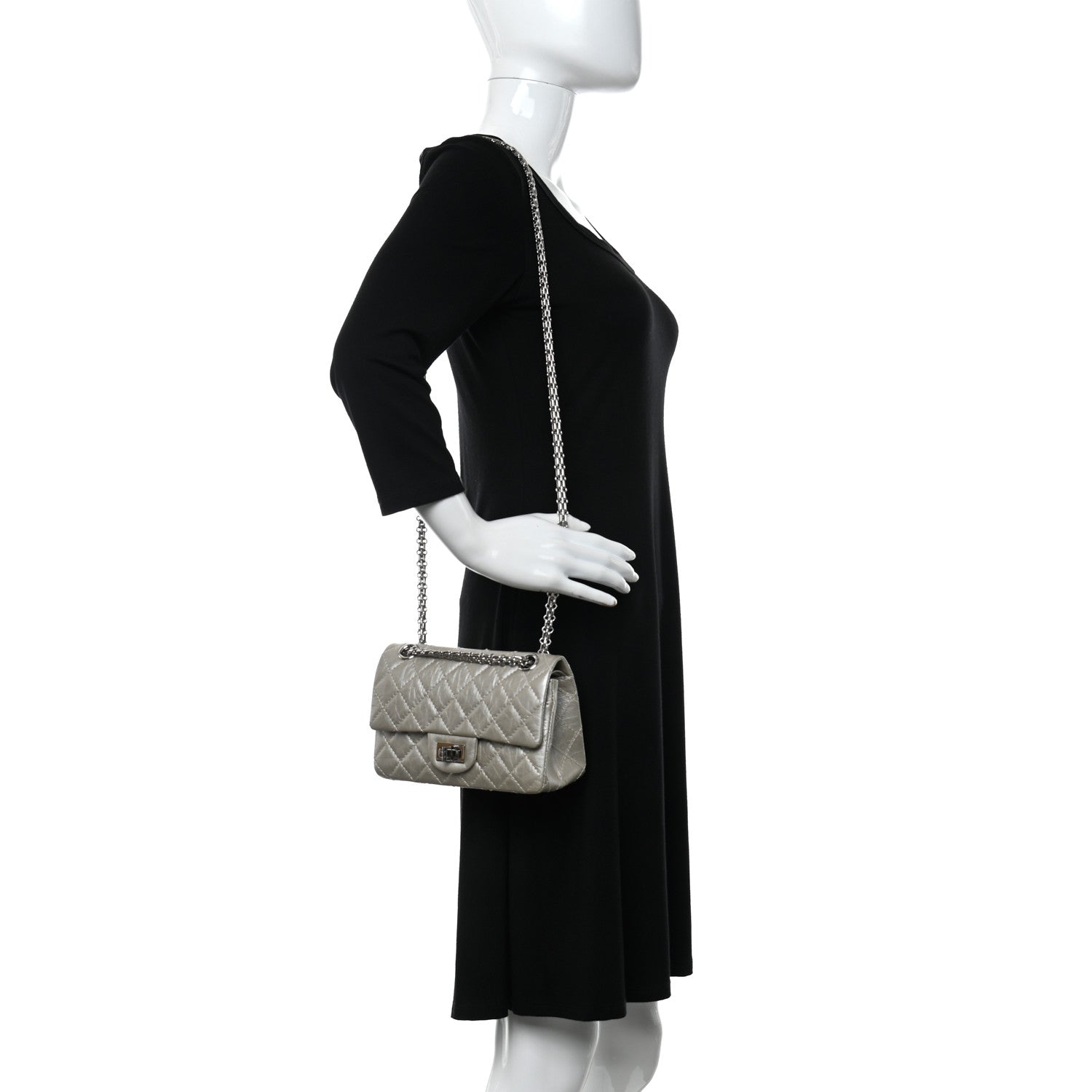 Chanel Metallic Calfskin Quilted 2.55 Reissue 224 Flap Silver 2 of 9