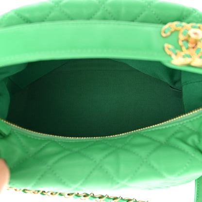 Chanel Lambskin Quilted Large Perfect Meeting Hobo Green 5 of 11