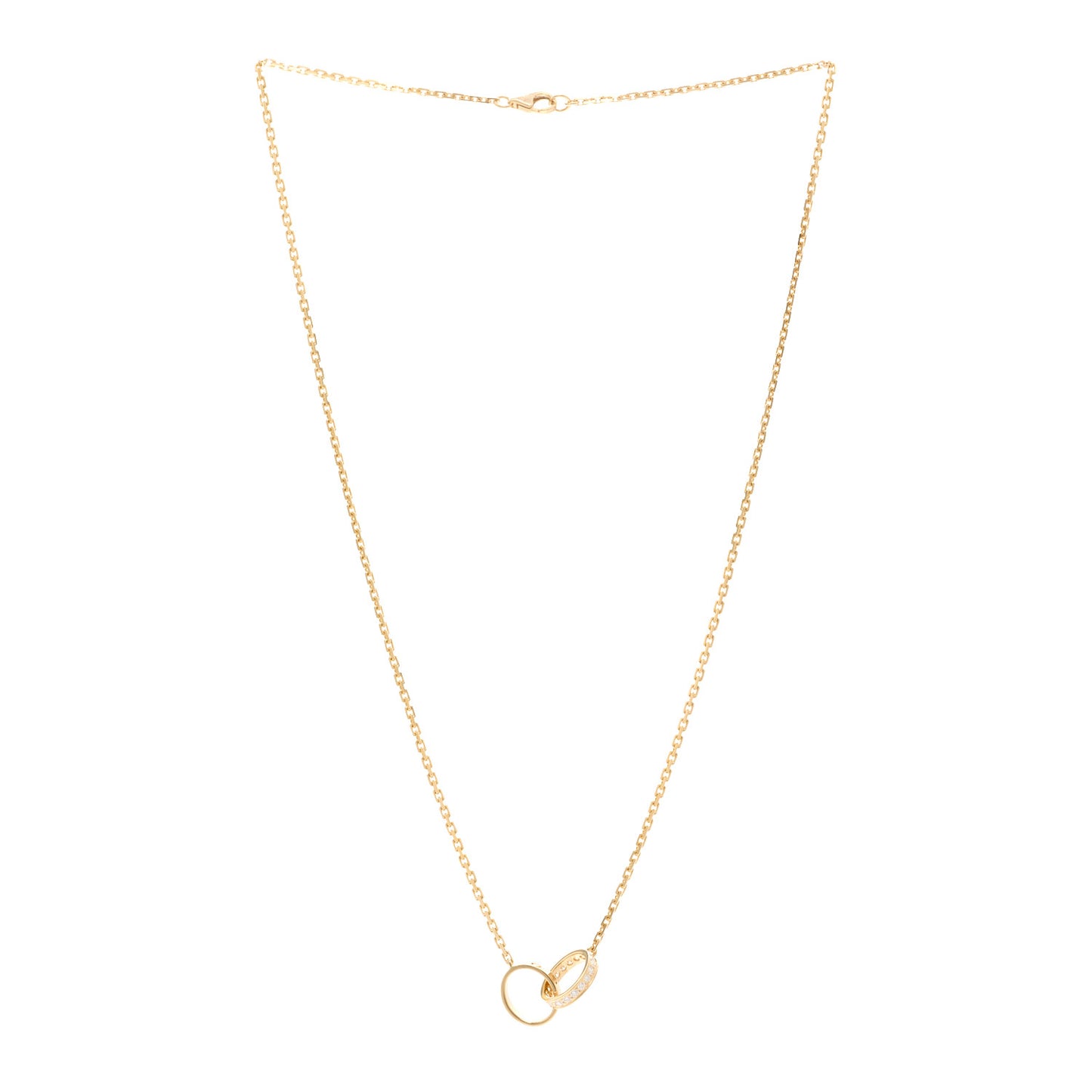 18K Yellow Gold Diamond Interlocking LOVE Necklace