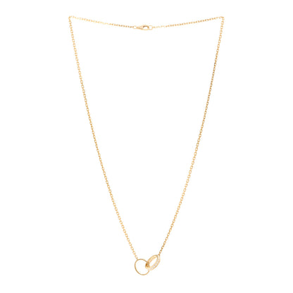 Cartier 18K Yellow Gold Diamond Interlocking LOVE Necklace 3 of 4