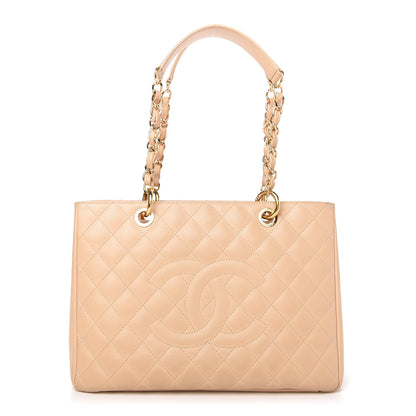 Chanel Caviar Quilted Grand Shopping Tote GST Beige Clair 1 of 12
