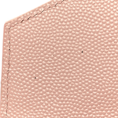 Saint Laurent Grain De Poudre Matelasse Chevron Monogram Compact Tri Fold Wallet Pale Pink 13 of 14