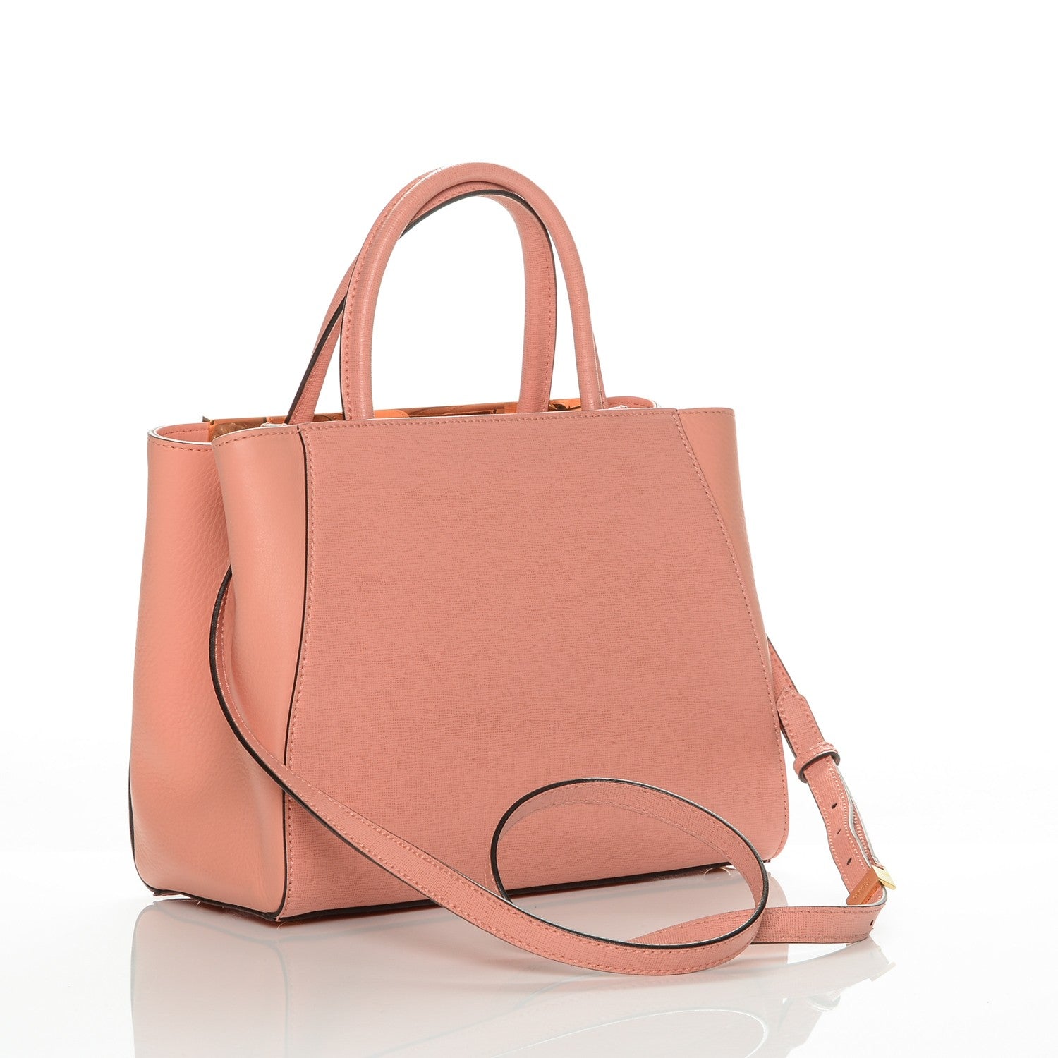 Fendi Vitello Elite Petite 2Jours Tote Pesca 3 of 6
