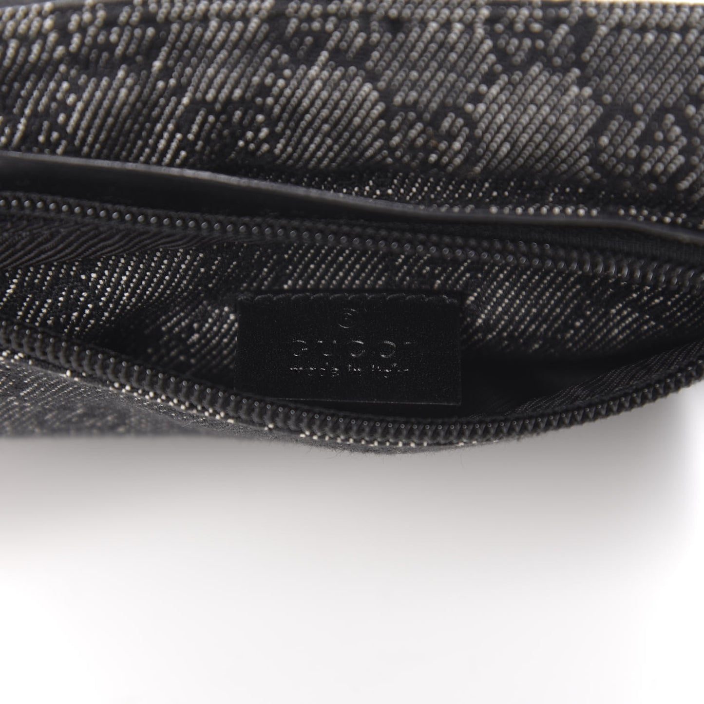 Denim Monogram Double Pocket Belt Bag Black