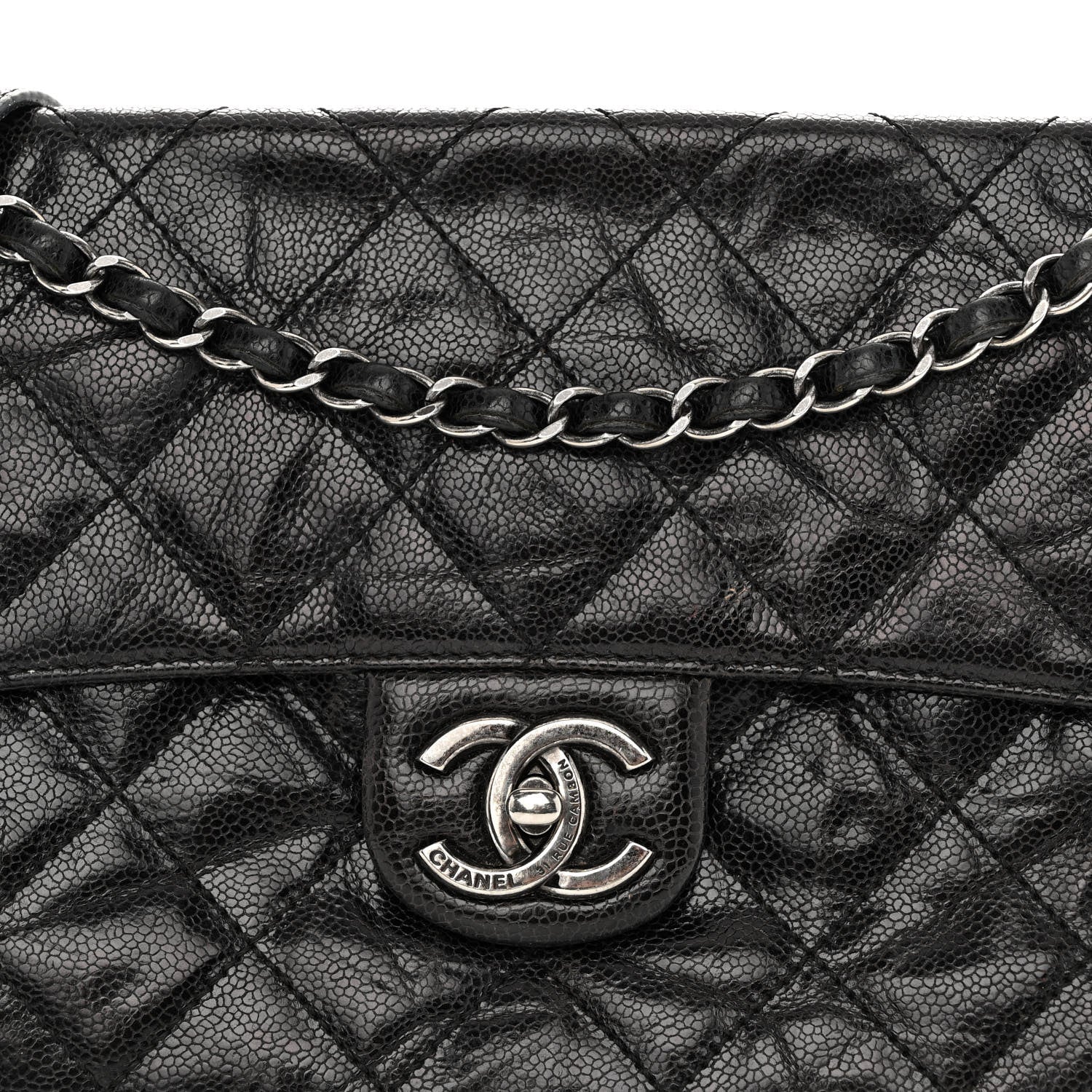 Chanel Crumpled Grained Calfskin Medium CC Crave Flap Black 8 of 11