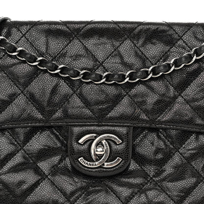 Chanel Crumpled Grained Calfskin Medium CC Crave Flap Black 8 of 11