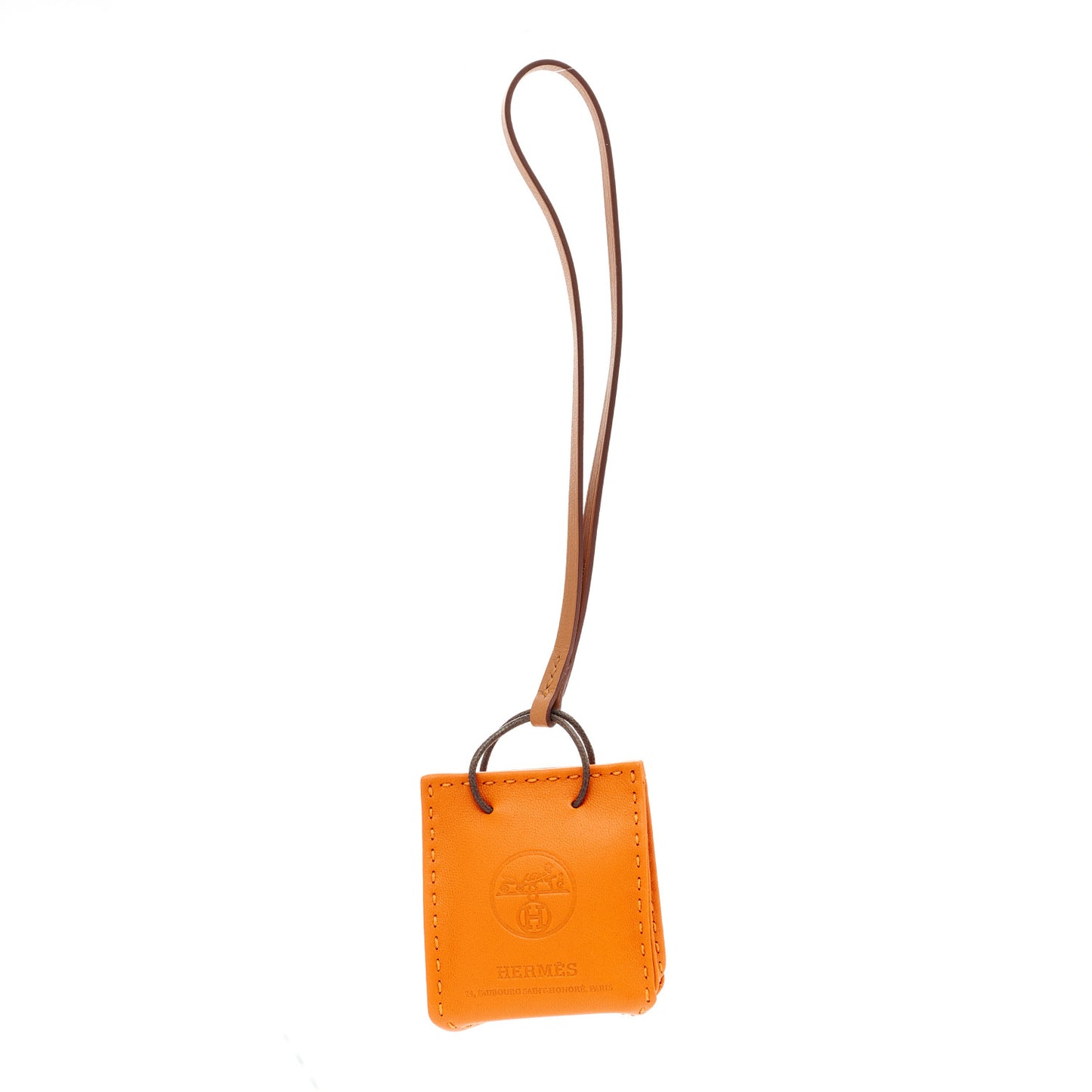 Milo Lambskin Swift Shopping Bag Charm Feu Gold