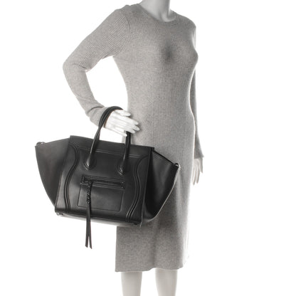 Celine Supple Calfskin Medium Phantom Luggage Black 2 of 8