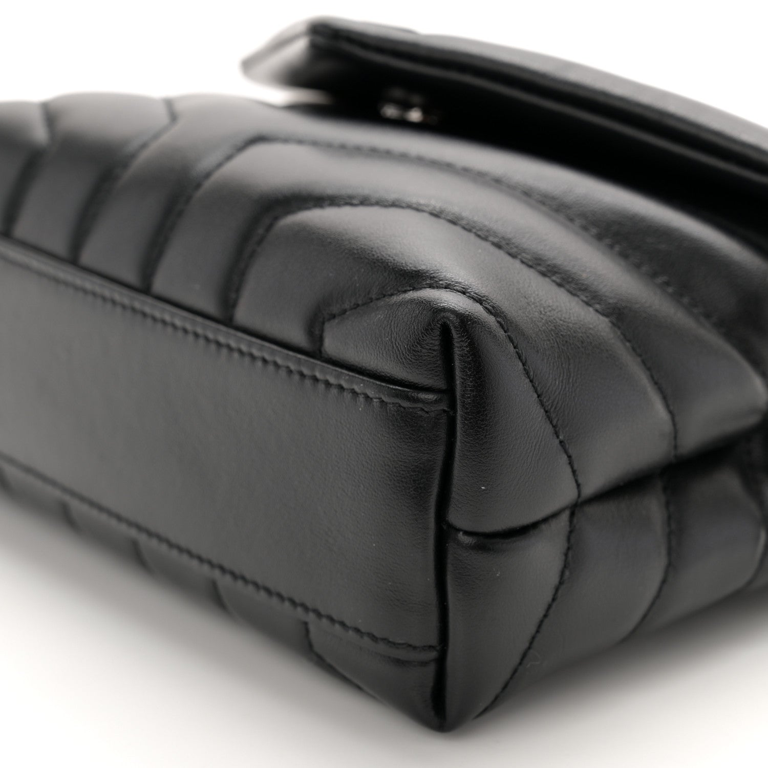 Saint Laurent Calfskin Y Quilted Monogram Monochrome Toy Loulou Crossbody Bag Black 10 of 10