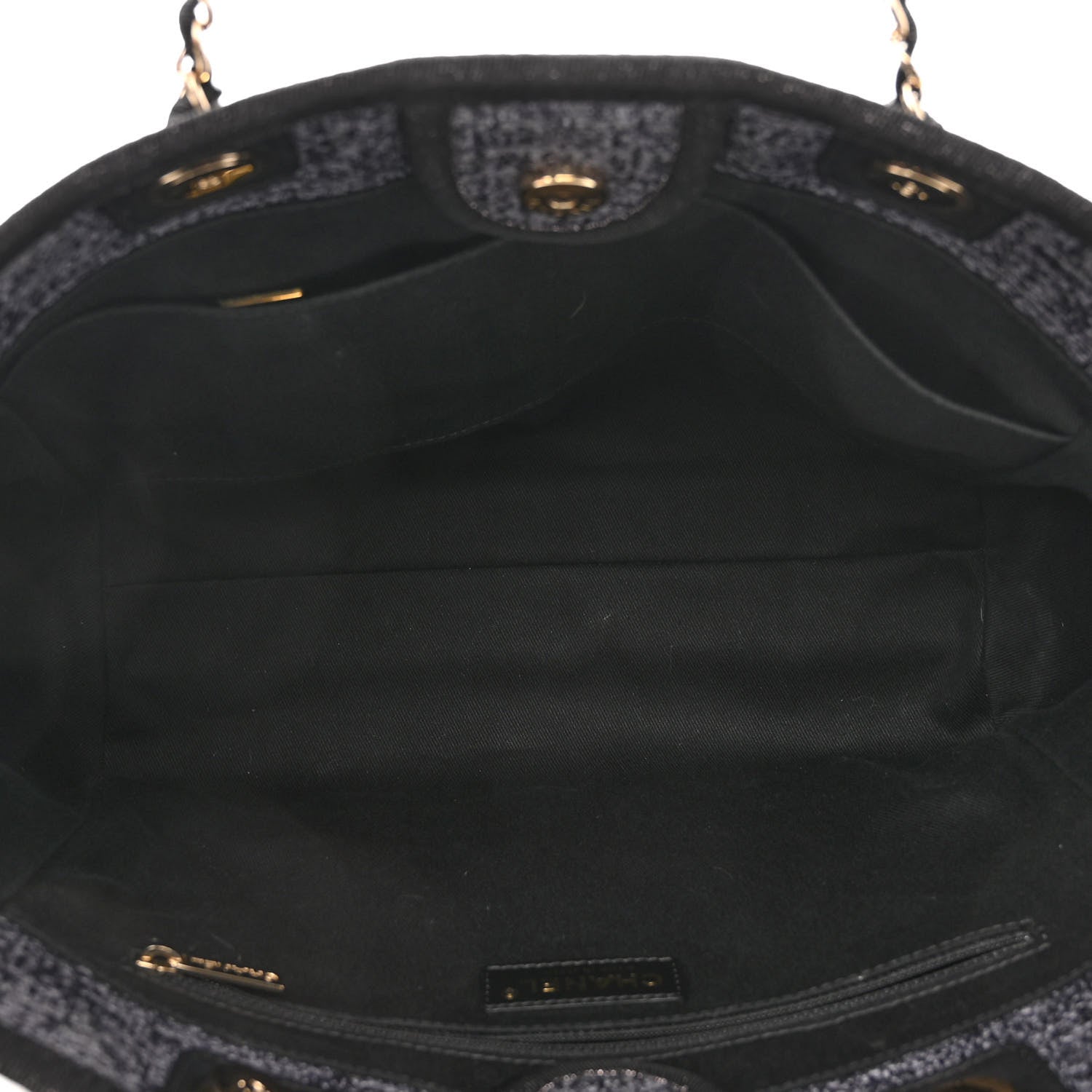 Chanel Lurex Boucle Small Deauville Tote Black 4 of 9