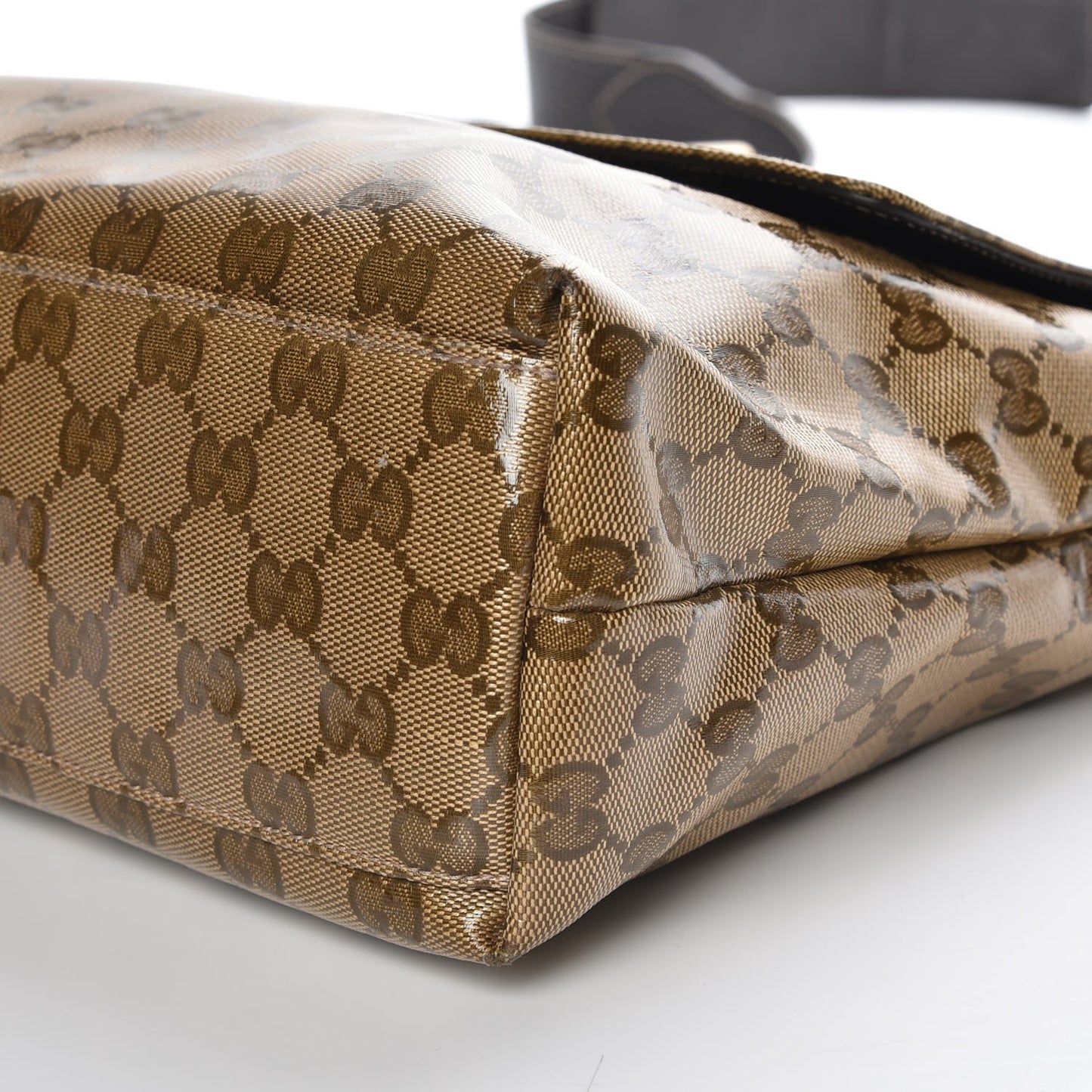 Crystal Monogram Flap Messenger Bag Beige Ebony