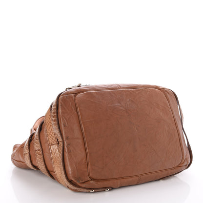 Jimmy Choo Calfskin Snakeskin Bree Biker Shoulder Bag Tan 4 of 13