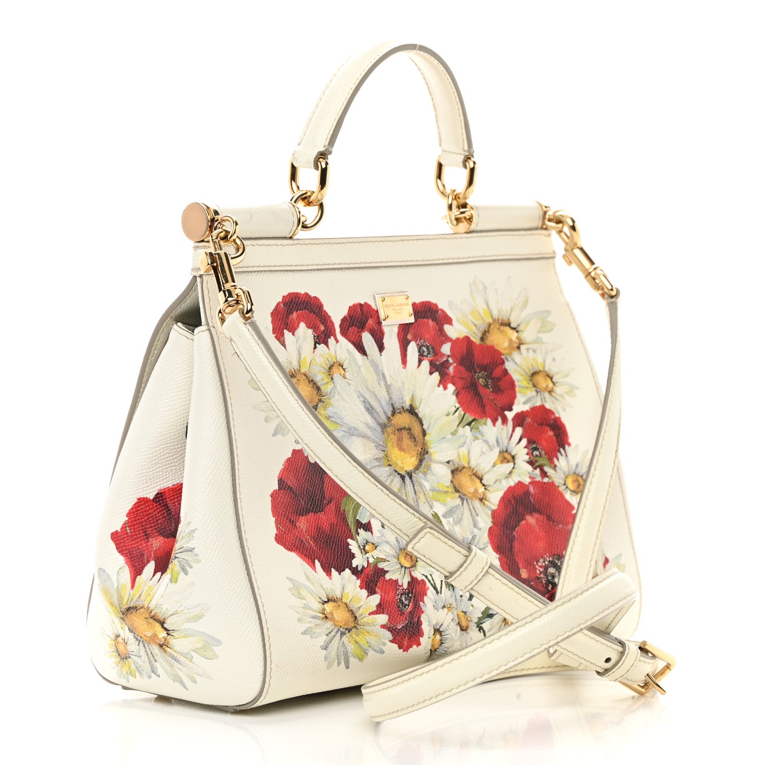 Dolce & Gabbana Dauphine St.Giap Papaveri Print Medium Miss Sicily Satchel White Multicolor 3 of 22
