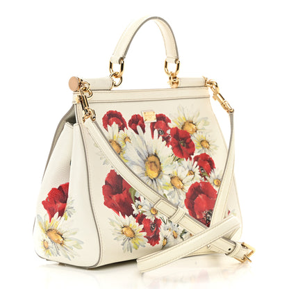Dolce & Gabbana Dauphine St.Giap Papaveri Print Medium Miss Sicily Satchel White Multicolor 3 of 22