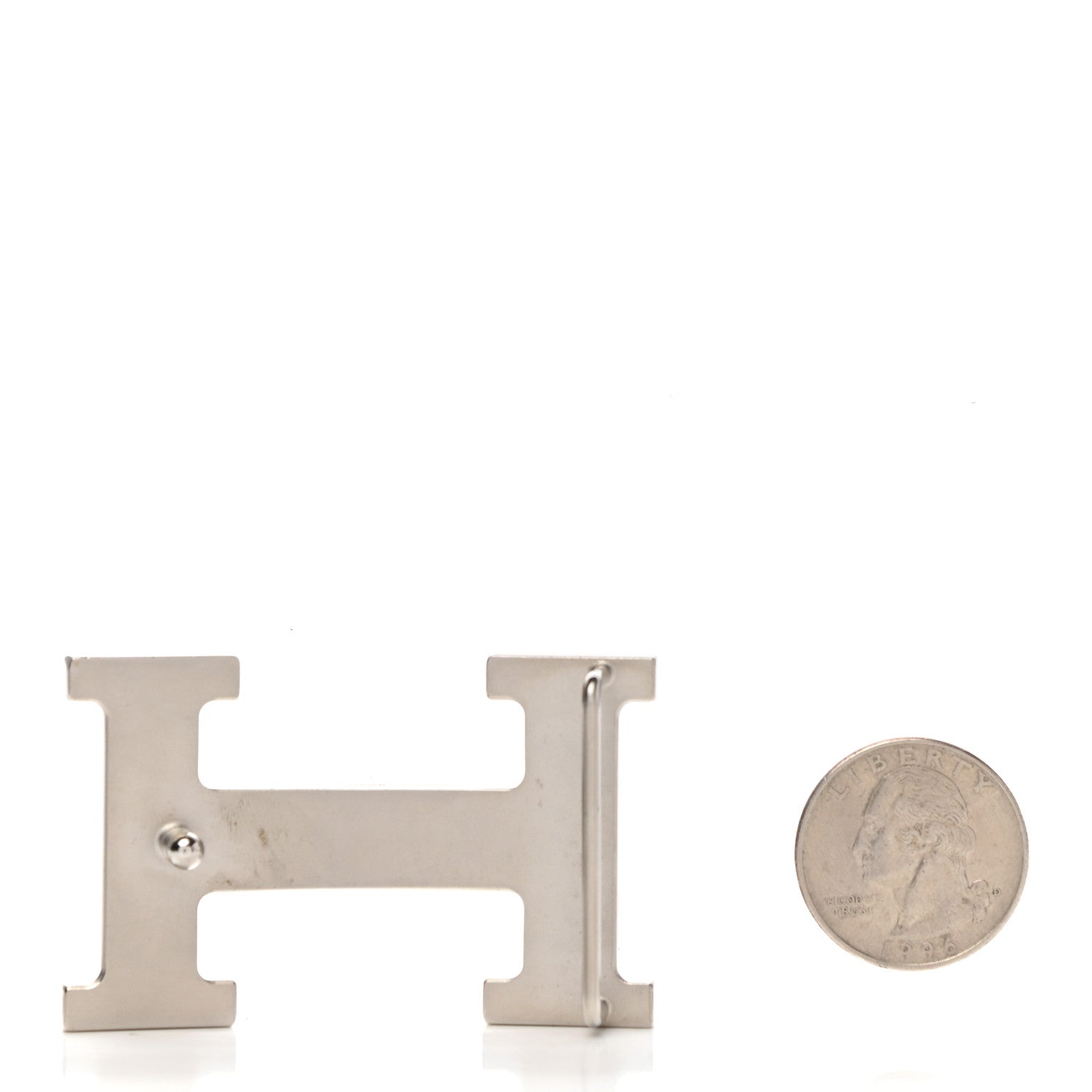 Hermes Palladium Strie 32mm H Belt Buckle 2 of 3