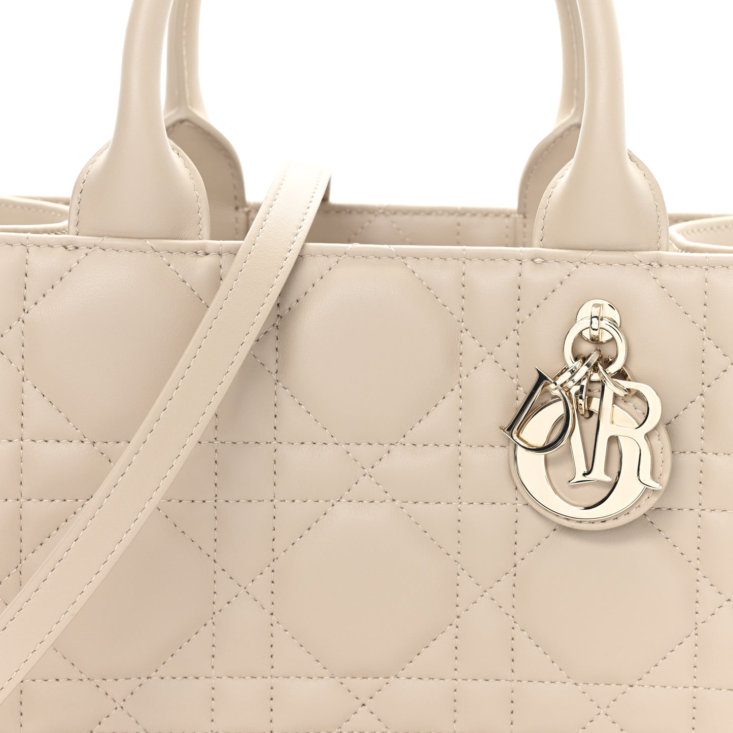 Calfskin Macrocannage Small Book Tote Taupe