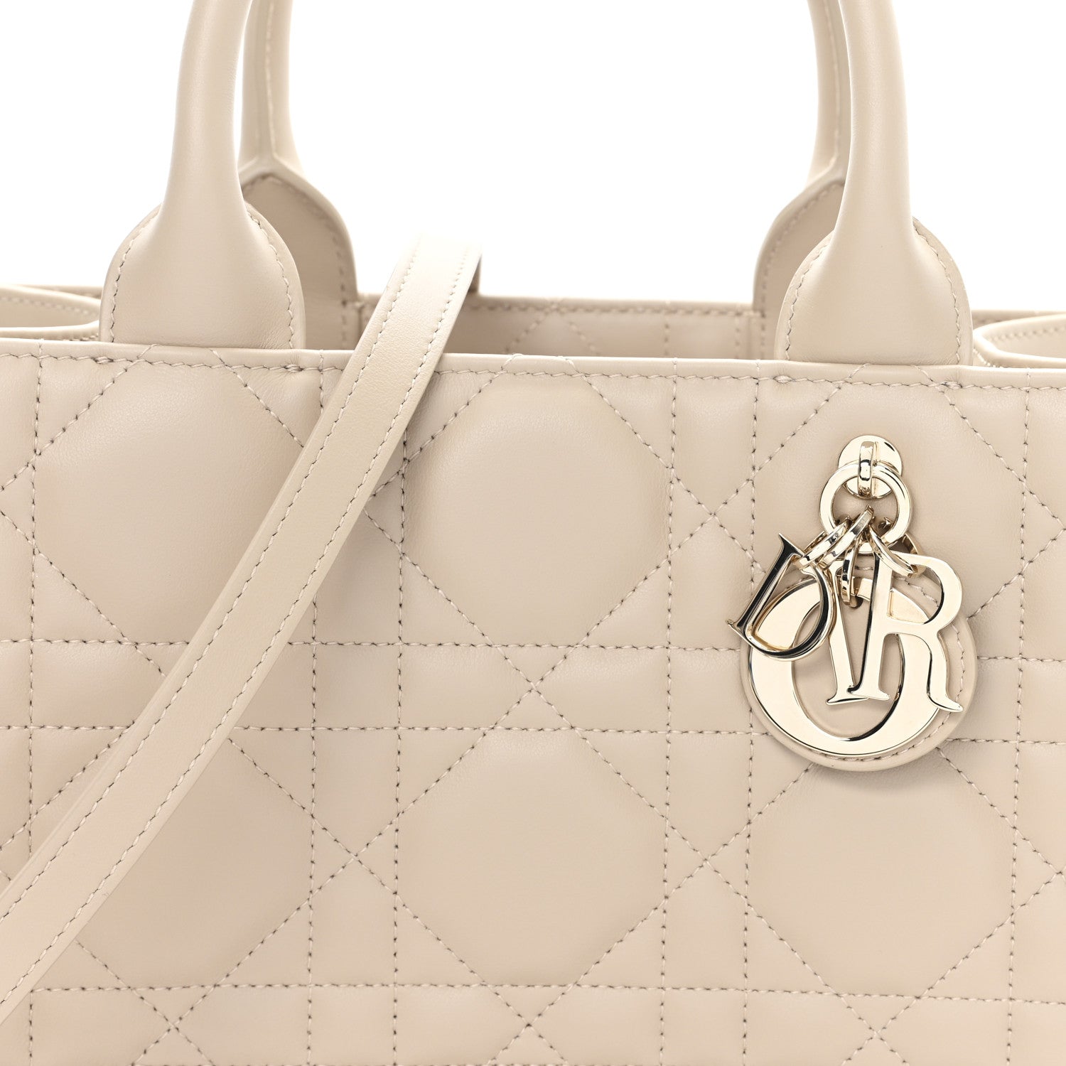 Christian Dior Calfskin Macrocannage Small Book Tote Taupe 8 of 10