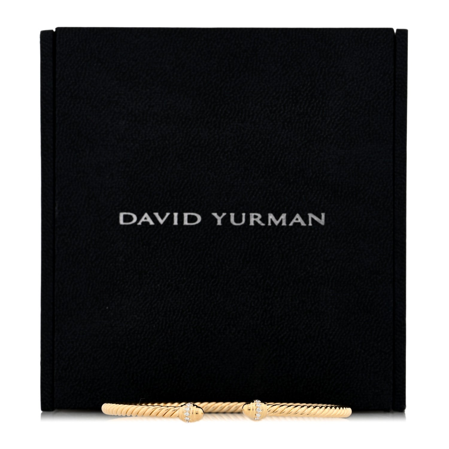 David Yurman 18K Yellow Gold Diamond 3mm Cablespira Bracelet 4 of 4