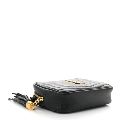 Saint Laurent Grain De Poudre Matelasse Monogram Mini Lou Camera Bag Black 4 of 10