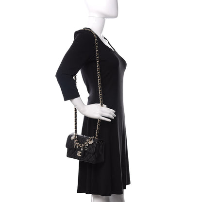 Chanel Lambskin Quilted Mini Coco Charms Rectangular Flap Black 2 of 11