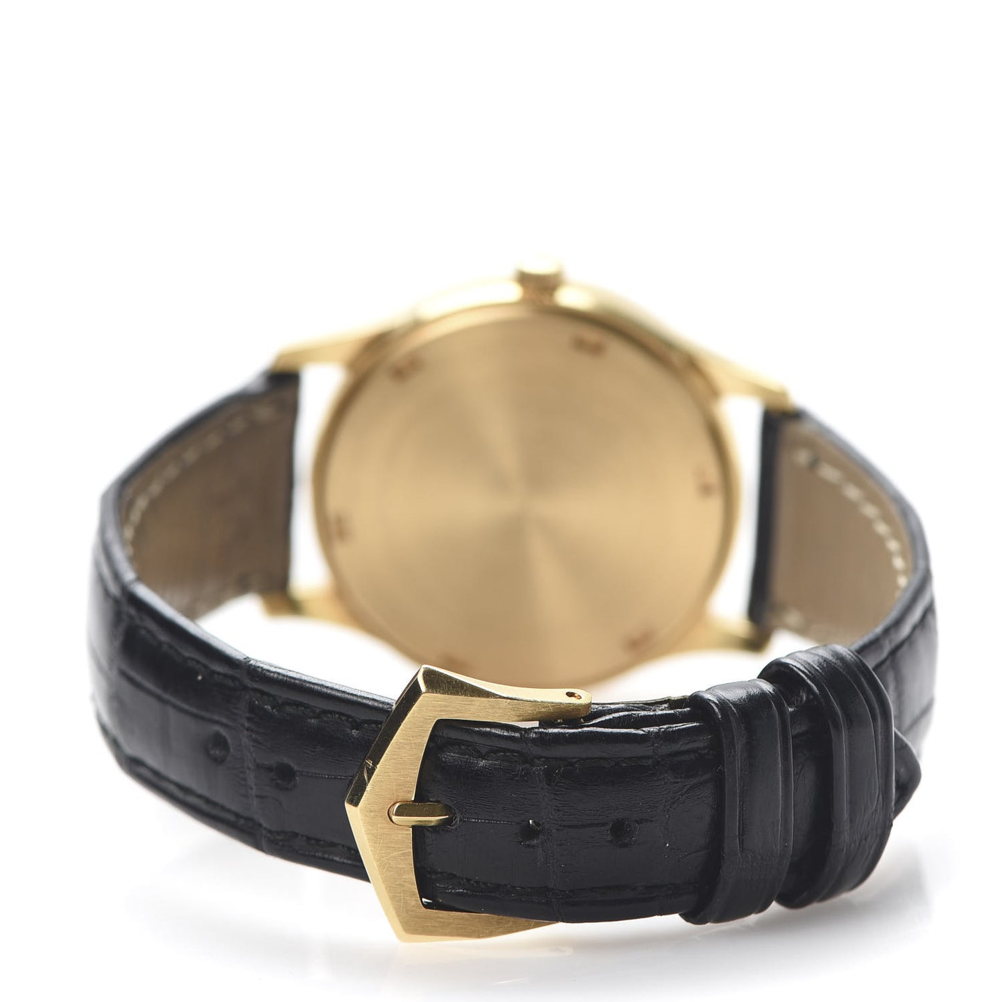 18K Yellow Gold Alligator 34mm Calatrava Automatic Watch Ivory 3998