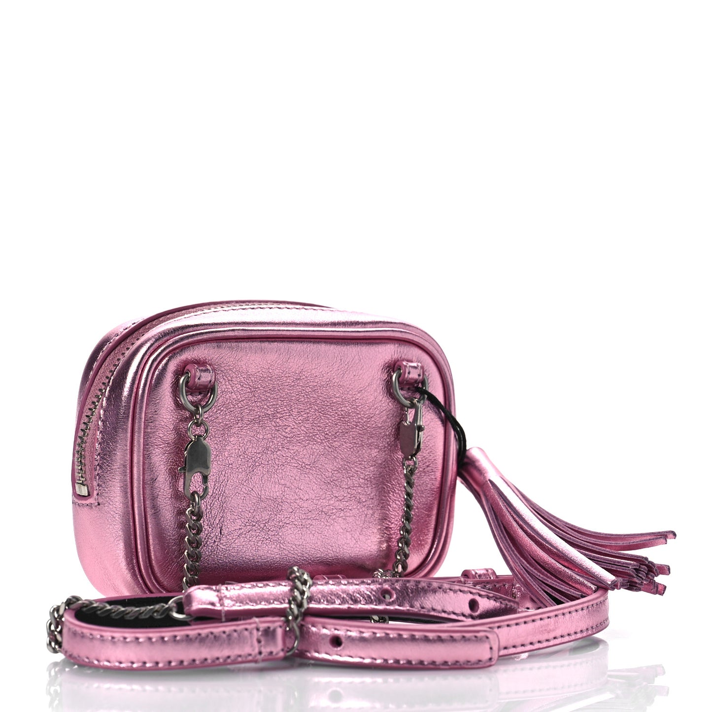 Metallic Calfskin Matelasse Chevron Monogram Baby Lou Camera Bag New Azalea