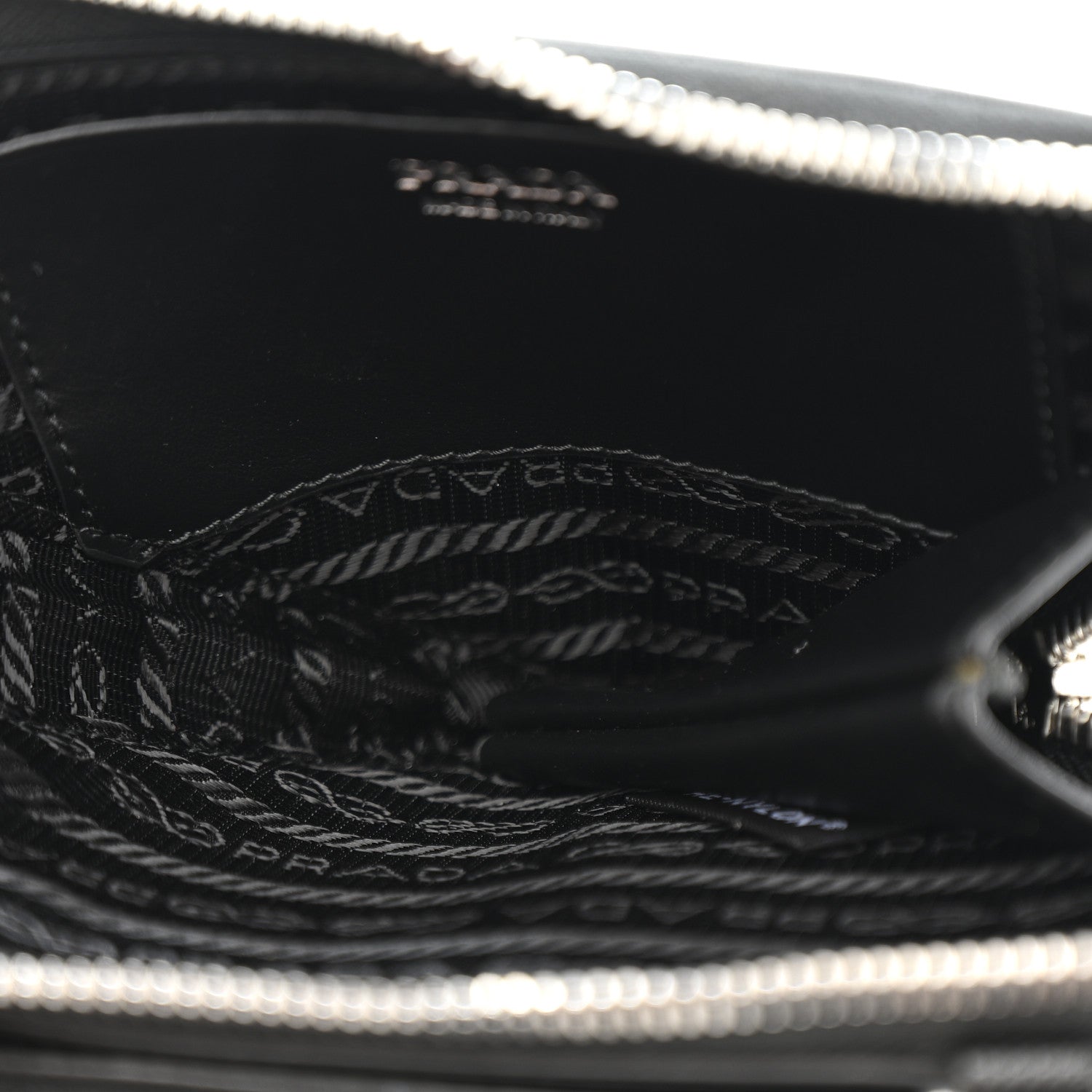 Prada Saffiano Mini Triangle Crossbody Pouch Black 6 of 12