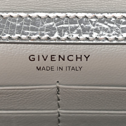 Givenchy Metallic Lambskin 4G Wallet On Chain Silvery 6 of 11
