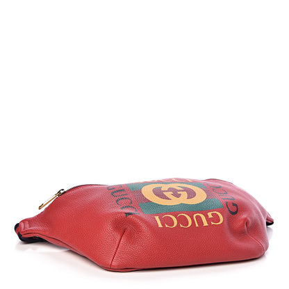 Gucci Grained Calfskin Logo Belt Bag Hibiscus Red 4 of 10