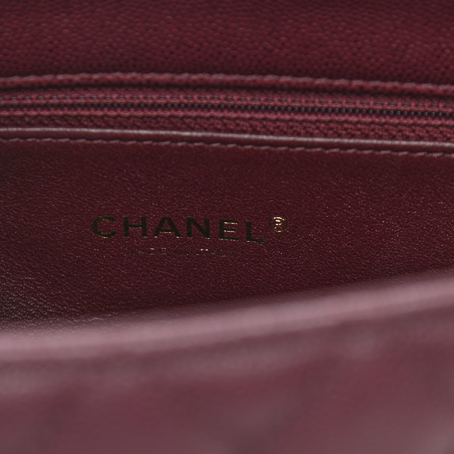 Caviar Lizard Embossed Quilted Small Coco Handle Flap Burgundy