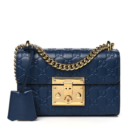 Gucci Guccissima Small Padlock Shoulder Bag Blue Agata 1 of 9