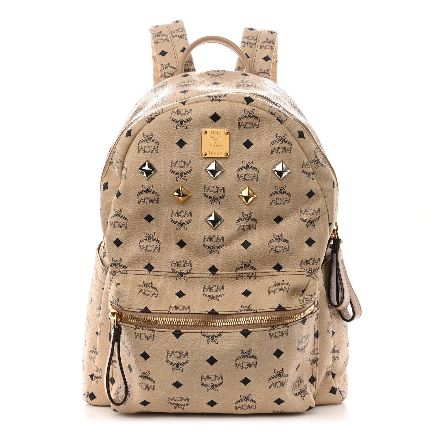 MCM Visetos Medium Sprinkle Stud Stark Backpack Beige 1 of 9