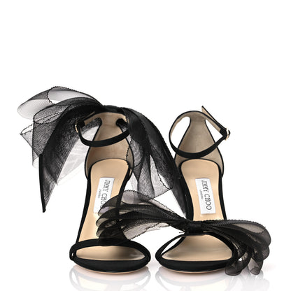 Jimmy Choo Grosgrain Aveline Bow 100 Sandals 39 Black 3 of 9