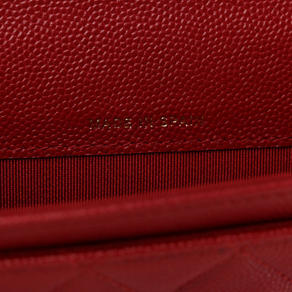 Chanel Caviar Quilted Flap Card Holder Wallet Dark Red 6 of 9