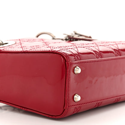 Christian Dior Patent Cannage Mini Lady Dior Red 9 of 10