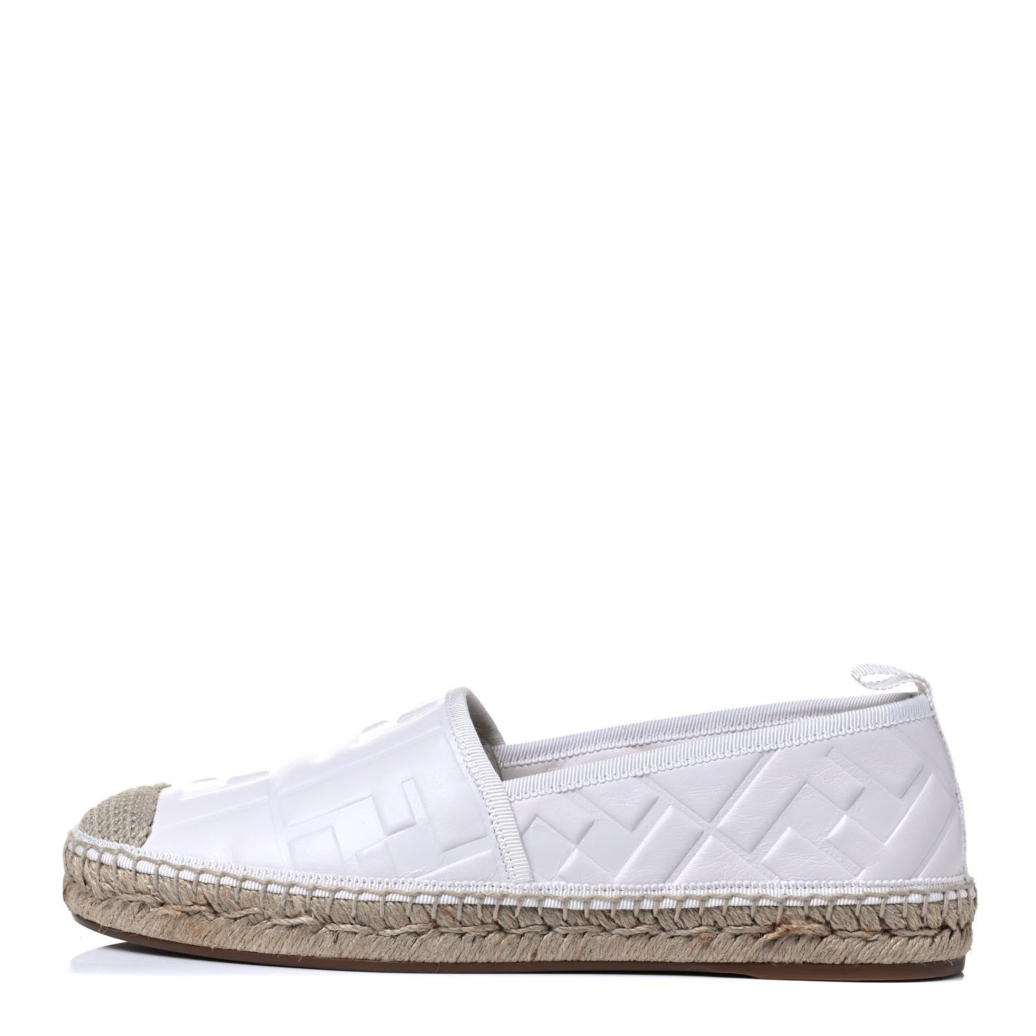 Fendi Nappa FF Embossed Espadrilles 38 Snow 1 of 8