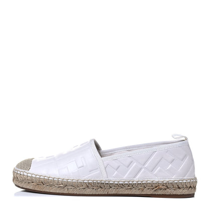 Fendi Nappa FF Embossed Espadrilles 38 Snow 1 of 8